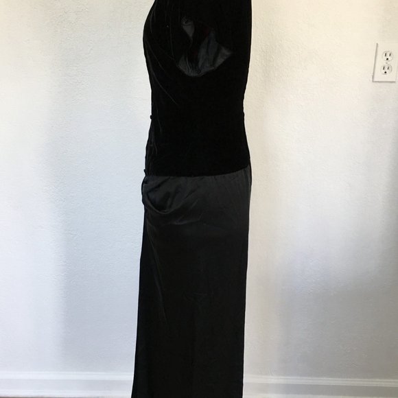 VHTF RARE Vintage BASILE Couture 30s Style Ruched Velvet Evening Gown - Picture 4 of 6